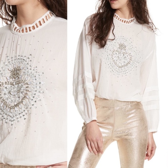 Free People Tops - ✨Free People Heart of Gold blouse EUC